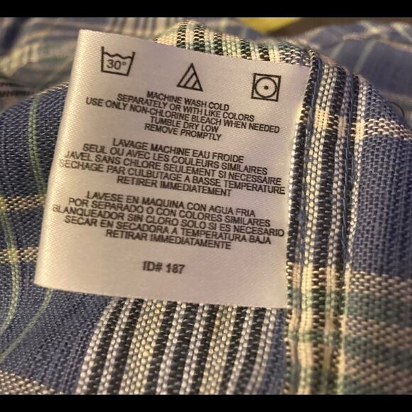 BASIC‎ EQUIPMENT Clothing Co. Men’s Shirt, size Large, blue plaid, New With Tags - Picture 10 of 11